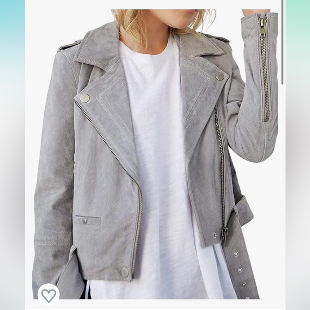 BlankNYC leather jacket, gray, size medium